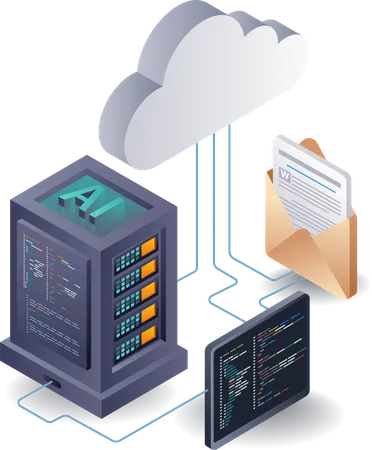 AI Innovations in Cloud Server Development  Illustration