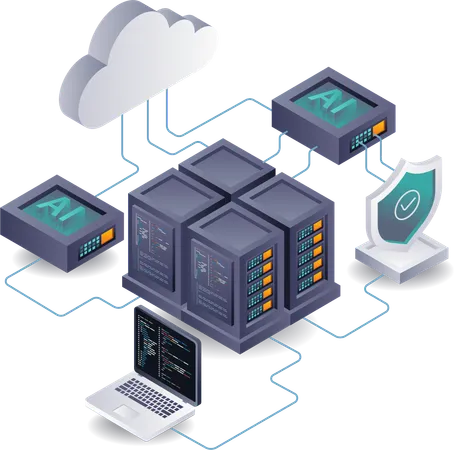 AI powered Strategies for Securing Cloud Servers  Illustration