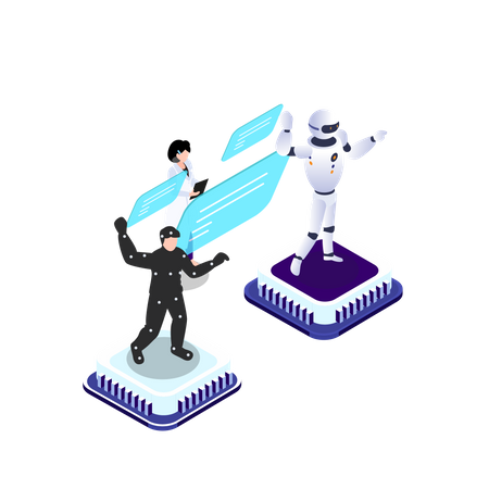 AI Robotics development  Illustration