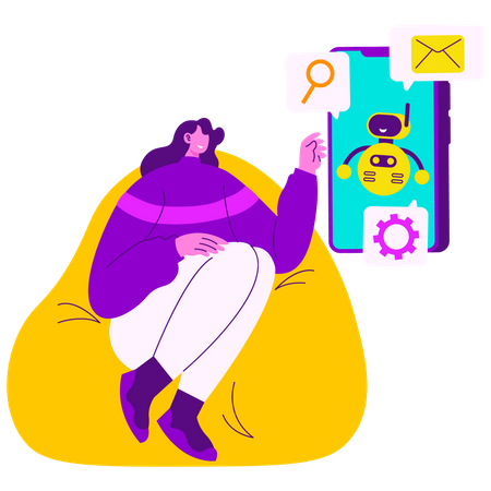 AI Virtual Assistant  Illustration