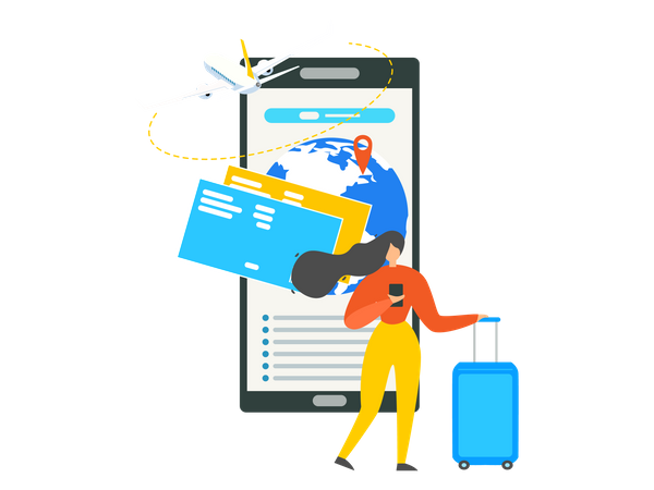 Airline Tickets Booking Online Service  Illustration