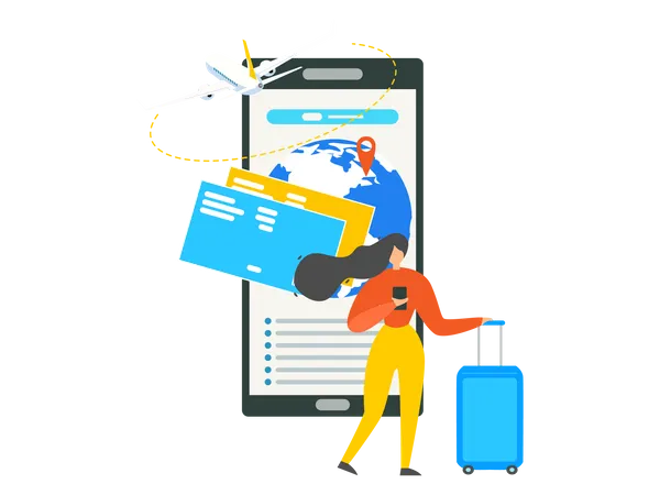 Airline Tickets Booking Online Service  Illustration