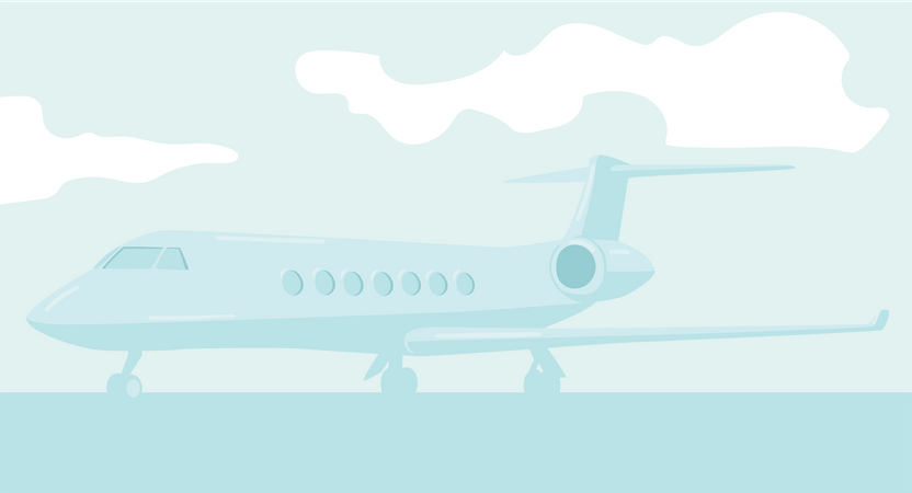 Airplane on runway  Illustration