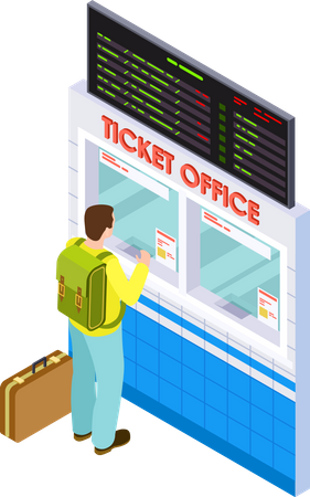 Airport ticket office  일러스트레이션