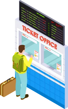 Airport ticket office  일러스트레이션