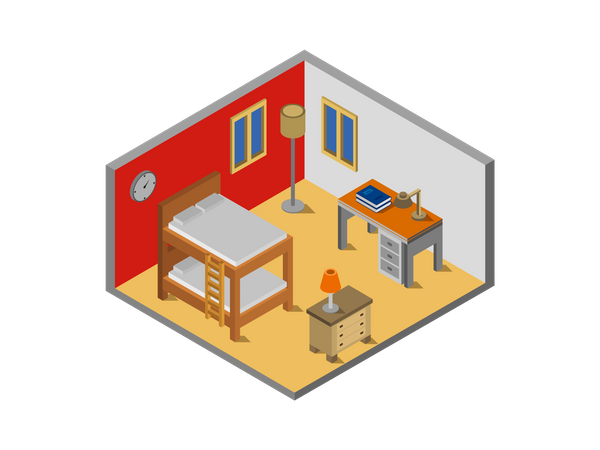 Habitación de albergue  Ilustración