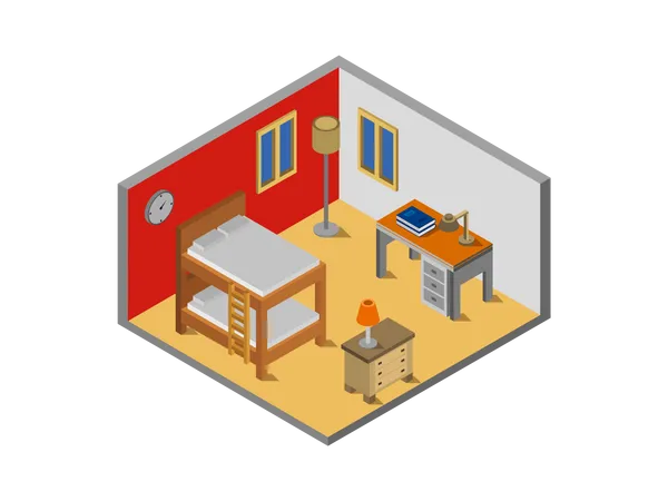 Habitación de albergue  Ilustración