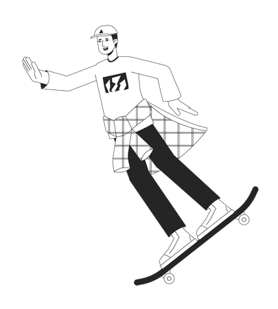 Patinador alegre  Ilustração