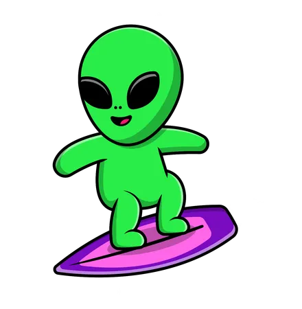 Surf extraterrestre sur la galaxie  Illustration