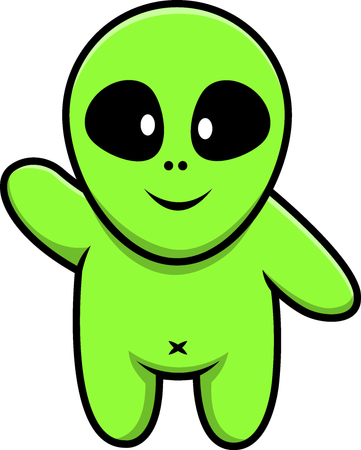 Alien Waving Hand  Illustration