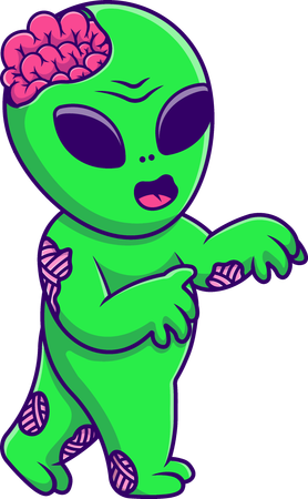 Zombie extraterrestre marchant  Illustration