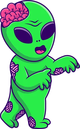 Zombie extraterrestre marchant  Illustration