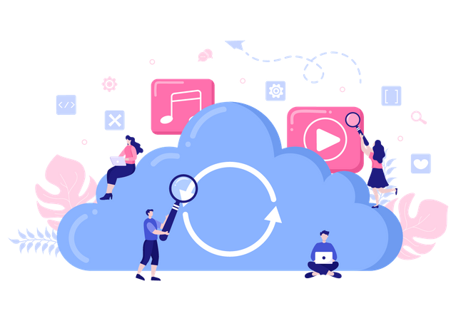 Almacenamiento de datos en la nube  Ilustración