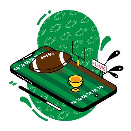 American football live match  Illustration