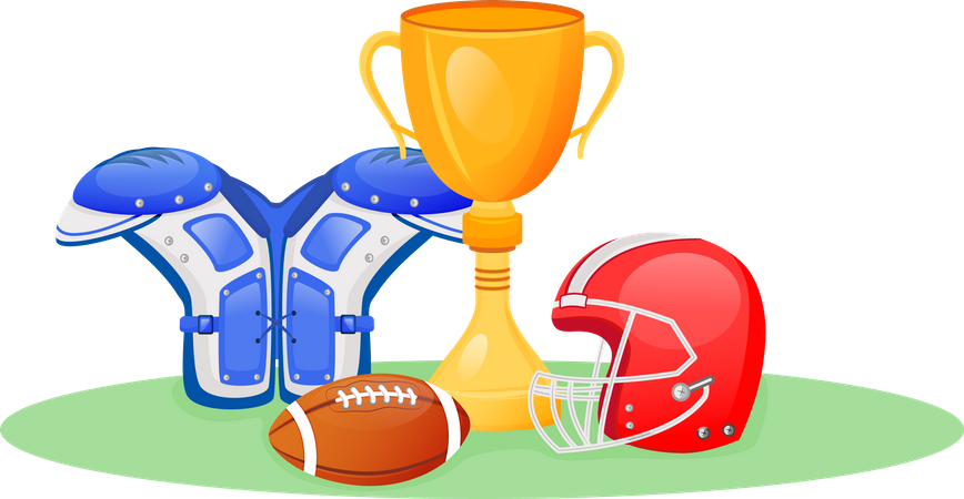 American football trophy  イラスト