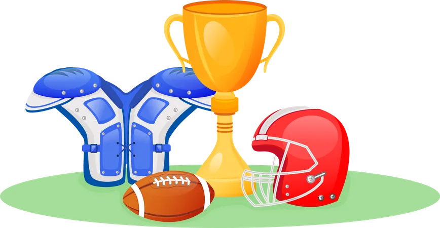 American football trophy  イラスト