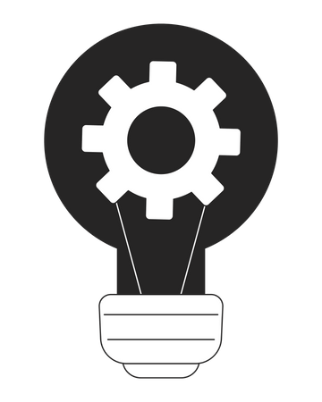 Ampoule avec engrenage à l'intérieur  Illustration