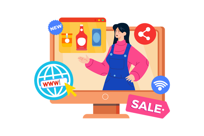 An affiliate marketer promotes products through affiliate networks  Illustration