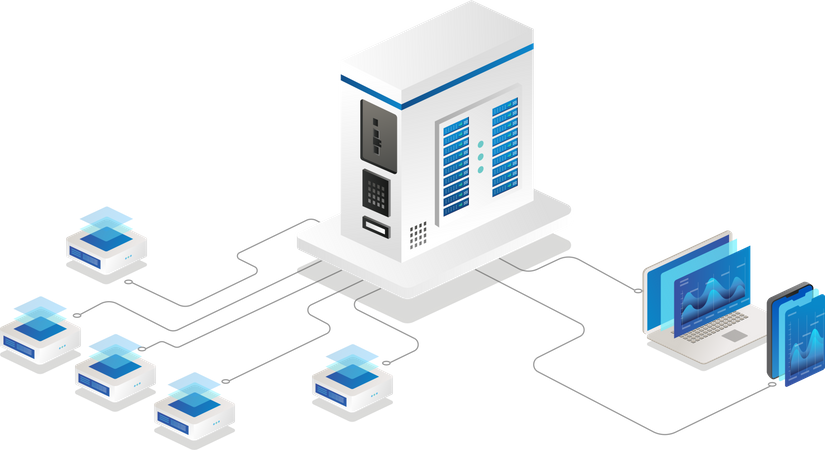 Analyse-Server-Netzwerk  Illustration