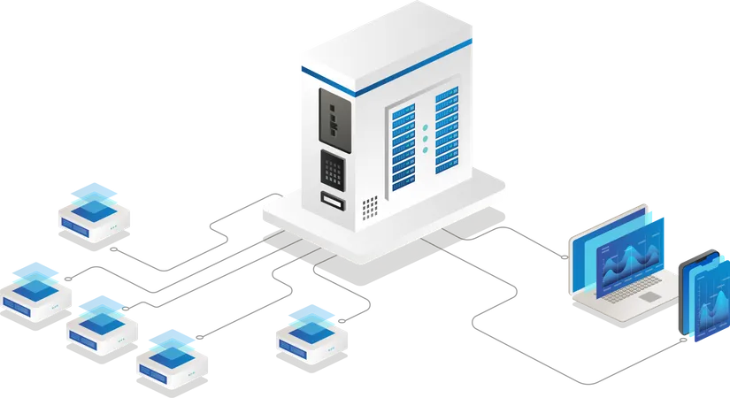 Analyse-Server-Netzwerk  Illustration