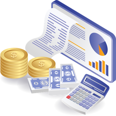 Analyzing financial growth  Illustration