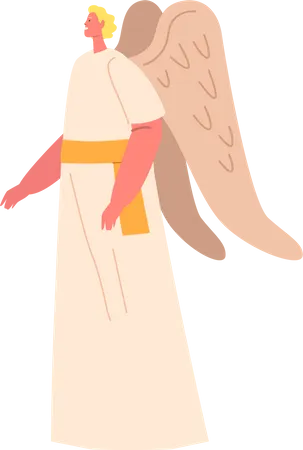 Angel Character Celestial Being With Divine Wings  Illustration