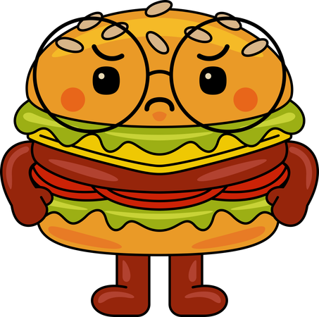 Angry Burger Mascot  Illustration