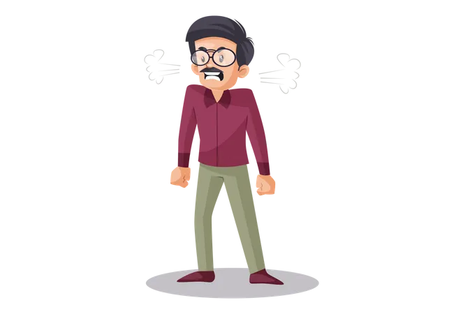 Angry Indian Teacher  Illustration