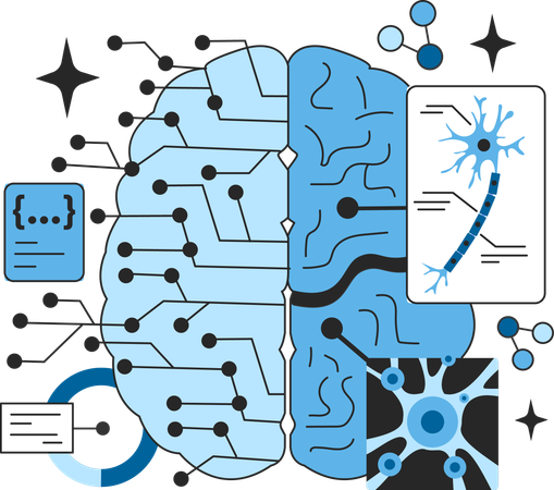 Las RNA imitan el sistema nervioso humano  Ilustración