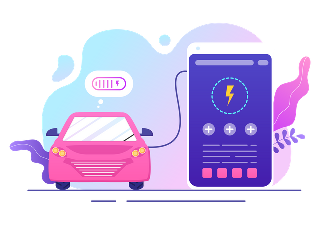 Application de recharge de voiture  Illustration