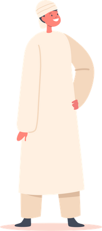 Arab Boy Wear Traditional Clothe  Illustration