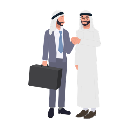 Arab Businessmen Shaking Hands  Illustration