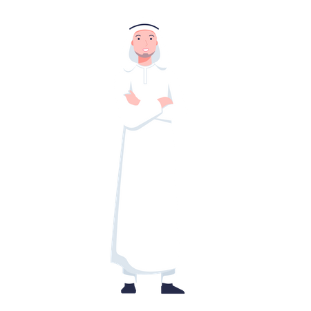 Arabic man standing  Illustration