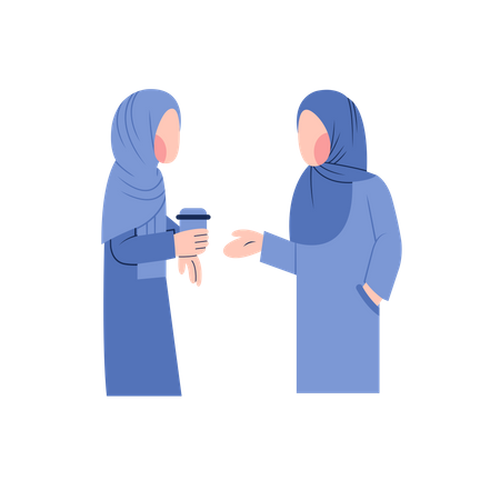 Arabic women talking  Illustration