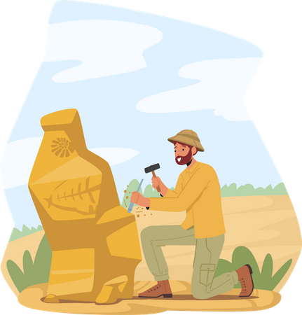 Archeologist Explore Ancient Geoglyphs  イラスト