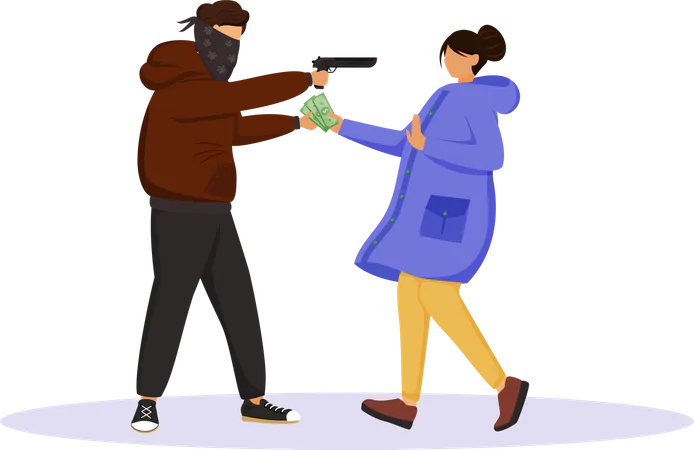 Armed street robbery  Illustration