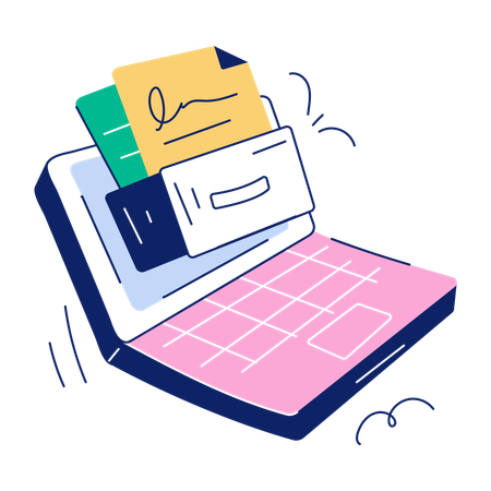 Arranging Laptop Files  Illustration