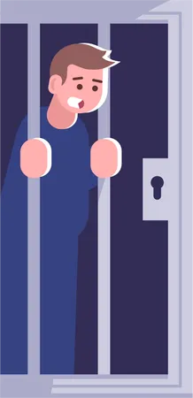 Arrested man in police station  Illustration