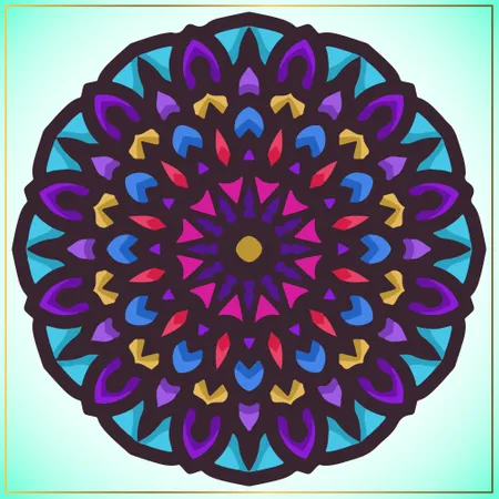 Art de mandala coloré avec élément de motifs floraux  Illustration