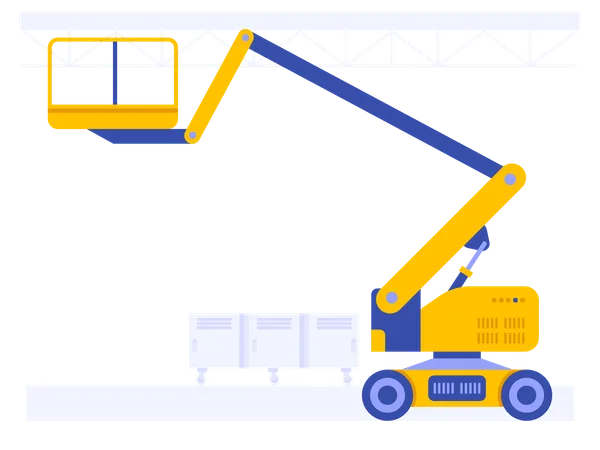 Articulating boom lift machine  Illustration