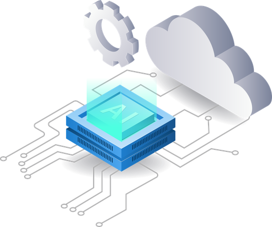 Artificial intelligence cloud network  일러스트레이션