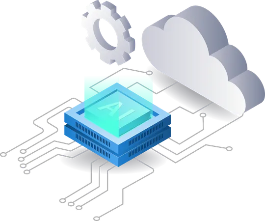 Artificial intelligence cloud network  일러스트레이션