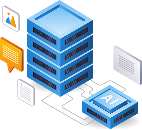 Artificial intelligence data server  일러스트레이션