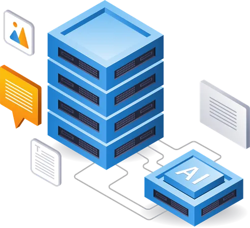 Artificial intelligence data server  일러스트레이션