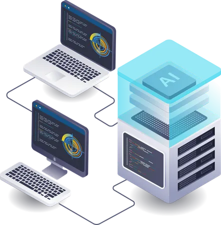 Artificial intelligence server computer technology  일러스트레이션
