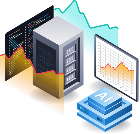 Artificial intelligence server data analysis  일러스트레이션