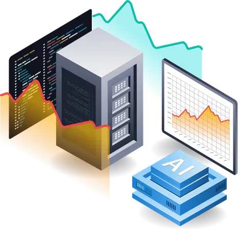 Artificial intelligence server data analysis  일러스트레이션