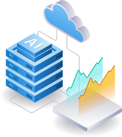 Artificial intelligence server data analysis  일러스트레이션