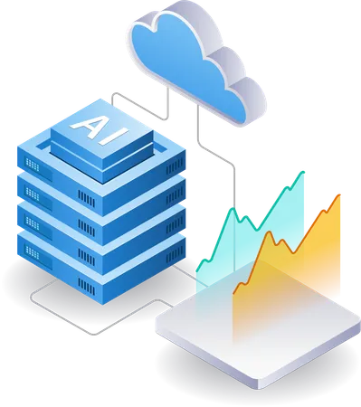 Artificial intelligence server data analysis  일러스트레이션