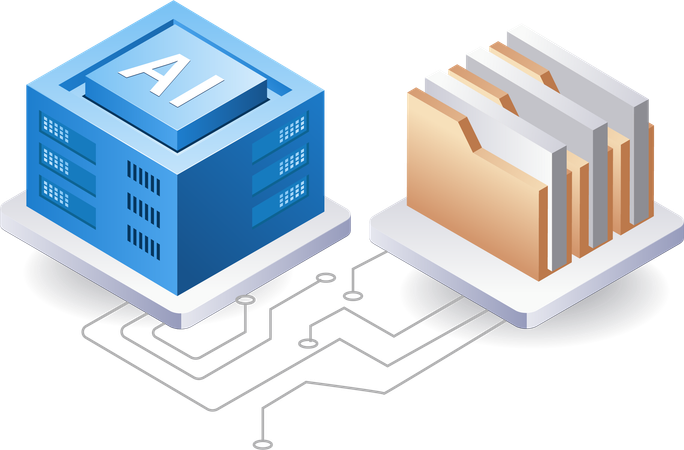 Artificial intelligence server data management  일러스트레이션